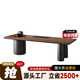 巢府現代簡(jiǎn)約北美胡桃商業(yè)茶桌椅組合泡茶臺茶盤(pán)一體輕奢高級感 220*80*73*3cm北美黑胡桃茶桌