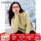 LAGOGO【抗起球】半高領(lǐng)毛衣女拉谷谷2024年冬季新款慵懶風(fēng)針織衫 淺綠色 S