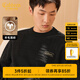 卡賓男裝 高周波LOGO毛衣秋新款寬松針織衫肌理線衫休閑H 煤黑色01 L /175/50
