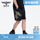 BOY LONDON潮牌休閑褲中性風(fēng)夏季寬松高街黑色短褲N13902 黑色 S