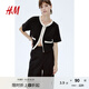 H&M2025年秋季新款女裝短開衫1280739 黑色 L 170/104