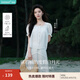 茵曼（INMAN）章若楠同款|茵曼萊賽爾肌理白色半身裙女2025年夏季新款中長款裙 白色 M