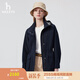 哈吉斯（HAZZYS）女裝 2025春季新款女士收腰可脫卸帽休閑夾克女ASVSU0CAU01 藏青色NV L (165/88A 40)