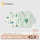童泰（TONGTAI）嬰兒上衣夏季純棉衣服初生寶寶和尚服滿月服和服提花綠色52cm