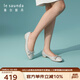 萊爾斯丹春季新款優(yōu)雅蝴蝶結(jié)芭蕾風(fēng)平跟平底女鞋圓頭真皮單鞋5M15602 灰色 GYK 36