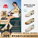 KAPPA卡帕女鞋帆布鞋子女百搭板鞋秋季新款透氣休閑鞋輕便運動(dòng)德訓鞋潮 卡其灰/長(cháng)青綠 42
