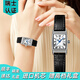 新款2025瑞士浪琴Longines女表氣質(zhì)方形防水品牌專(zhuān)用女士手表腕表 瑞士認證典雅黑-送皮帶 22mm