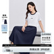 尚都比拉夏季女裝套裝5A抑菌防螨含棉短袖T恤配顯瘦A字半身裙兩件套