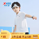 特步（XTEP）兒童童裝男女童柔軟舒適翻領(lǐng)短袖POLO衫 珍珠白 160