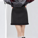 百圖（betu）女裝冬季新款半身裙高級感A字裙木耳邊設計裙子短裙2510T71 深灰 L
