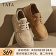 他她（TATA）英倫棕色工裝鞋皮鞋男士透氣真皮商務(wù)休閑鞋男鞋2025新款OCD07AM5 卡其色 39