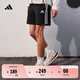 adidas休閑舒適三條紋短褲男裝夏季阿迪達(dá)斯官方輕運(yùn)動(dòng)   黑色/白   L