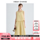 VEGA CHANGVEGA CHANG連衣裙女2025夏季新款假兩件設(shè)計感休閑簡約圓領(lǐng)背心裙 蜜蠟黃 S