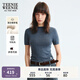 Teenie Weenie【美利奴羊毛】小熊女2025短袖毛衣可機洗針織衫上衣 深灰色 S