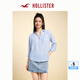 HOLLISTER25春夏新款經典小海鷗美式棉質條紋襯衫女裝KI340-5028 藍色 XS (160/84A)