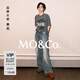MO&Co.【秦嵐同款】牛仔褲2025春新品中腰洗水爛邊MBE1JENT08 牛仔藍(lán)色 L /L