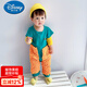 迪士尼（Disney）拖把俠嬰兒爬行服寶寶拖地爬爬服褲連體衣春秋冬夏季防臟罩擦地板 藍色短袖9分褲夏 送護肘 90碼(身高75-83厘米，19-23斤)