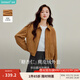 茵曼復古休閑麂皮絨短外套2025秋季女裝新款通勤百搭顯瘦翻領(lǐng)夾克 咖色 M