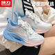 回力官方女鞋休閑運動(dòng)鞋女春季新款軟底舒適鞋子女 白藍粉（網(wǎng)面） 38
