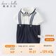 davebell戴維貝拉童裝夏裝新生兒爬服嬰兒男寶寶連體衣洋氣哈衣DB2220946藏青色73cm