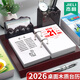 杰利（JIELI） 申球2026年臺歷芯桌面兩孔備忘記事馬年老式日歷紙萬(wàn)年歷替換芯辦公透明臺歷架擺件 筆座木質(zhì)臺歷架+2026加厚臺歷芯隨機