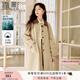 香影英倫學(xué)院風(fēng)卡其色風(fēng)衣女2025秋季新款撞色翻領(lǐng)中長款休閑外套 卡其色 XS