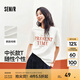 森馬（Semir）短袖T恤女中長款純棉衣服個(gè)性休閑風(fēng)夏季寬松字母套頭衫潮流 本白10102 L 165/88A