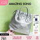 Amazing Song乙頌[七夕禮物]明星同款流浪袋銀色hobo包時(shí)尚單肩斜挎手提包