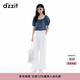DZZIT地素休閑褲2025夏季新款純色寬松水洗工裝褲子女3J2Q4201C 漂白色 S