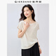 佐丹奴短袖T恤女夏季優(yōu)雅極簡(jiǎn)風(fēng)純色薄款船領(lǐng)上衣女05325405