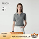 PRICH淡人氣質(zhì)polo翻領(lǐng)針織衫2025夏季新款修身顯瘦短袖上衣女 15灰色 S