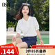 歐莎鏤空花邊泡泡袖Polo領(lǐng)T恤女2025夏季新款簡(jiǎn)約通勤短袖上衣 白色 XL