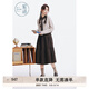 紫涵（ZIHAN）紫涵學(xué)院風(fēng)套頭針織毛衫翻領(lǐng)無袖連衣裙兩件套裝女2024年冬季新款 深咖 XL