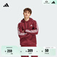adidas休閑加絨加厚連帽衛衣套頭衫男裝秋冬阿迪達斯官方輕運動(dòng)   暗紅   L