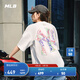 MLB官方 男女情侶潮流涂鴉大logo運動舒適休閑T恤25夏季新款TSB09 紐約洋基隊/米白色 M