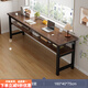 摩瑞迪雙人長(cháng)條書(shū)桌學(xué)生家用臥室學(xué)習寫(xiě)字出租屋長(cháng)方形電腦桌窄靠墻桌子 2雙層拉絲黑橡木色160cm