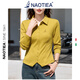 NAOTIEA意大利小帆船翻領(lǐng)半開(kāi)襟紐扣長(cháng)袖T恤女2026春秋新款品牌POLO衫 黃色 M （建議90-100斤）