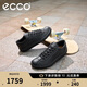 愛步（ECCO）板鞋男 軟底舒適輕盈牛皮系帶休閑鞋 柔酷537764 黑色42