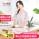 美標(biāo)送禮物6A級短袖真絲睡裙女春夏睡衣100%桑蠶絲綢公主蕾絲家居服 花香粉 XL (170/92A)