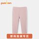 博睿恩女寶寶春秋季打底褲女童彈力緊身褲舒適棉質(zhì)褲子 粉灰紫 90