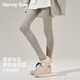 Henny Rue打底褲襪女秋冬加絨加厚含羊毛深灰連褲襪高腰豎條紋高彈不掉檔 羊毛混紡款280g中厚絨-淺麻灰 均碼 （建議150-175cm，體重40-70kg）