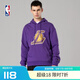 NBA勇士湖人籃網(wǎng)隊男士春秋款套頭連帽衛(wèi)衣運動休閑連帽運動外套上衣 湖人隊 L