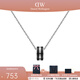 丹尼爾惠靈頓（DanielWellington）dw項鏈女 陶瓷系列吊墜情侶項鏈 生日禮物送女友送男友 銀色與曜目黑撞色 DW00400307