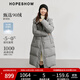 紅袖高品質(zhì)羽絨服冬季2024新款女裝落肩雙拉鏈立領(lǐng)連帽防風(fēng)保暖長(cháng)外套 灰060 M