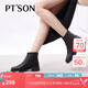 百田森 PETINSON新品真皮羊皮休閑短靴英倫簡(jiǎn)約百搭厚底 黑色 37