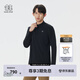 KOLON SPORT/可隆戶(hù)外吸濕速干T恤 男子S-FUNCTIONAL半拉鏈長(cháng)袖內搭 LHZT5AN023-BK 黑色 XL 180/100A