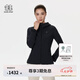 KOLON SPORT/可隆軟殼夾克 女子防風(fēng)防潑水耐磨連帽戶外運(yùn)動休閑外套 LKJK5SN060-BK 黑色 M 165/88A