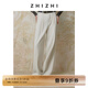 致知重磅新品| 雙聲子 通勤闊腿褲女25春季新款百搭仿醋酸休閑垂感褲 玉石白色 S