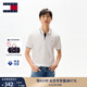 TOMMY JEANS【潮流鑲邊】25夏季男裝純棉珠地網(wǎng)眼商務(wù)翻領(lǐng)短袖T恤POLO 白色YBL L