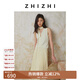 致知ZHIZHI 宮櫻春 壓褶A字半身裙女25春季新款優(yōu)雅經(jīng)典利落傘裙 明清黃 M